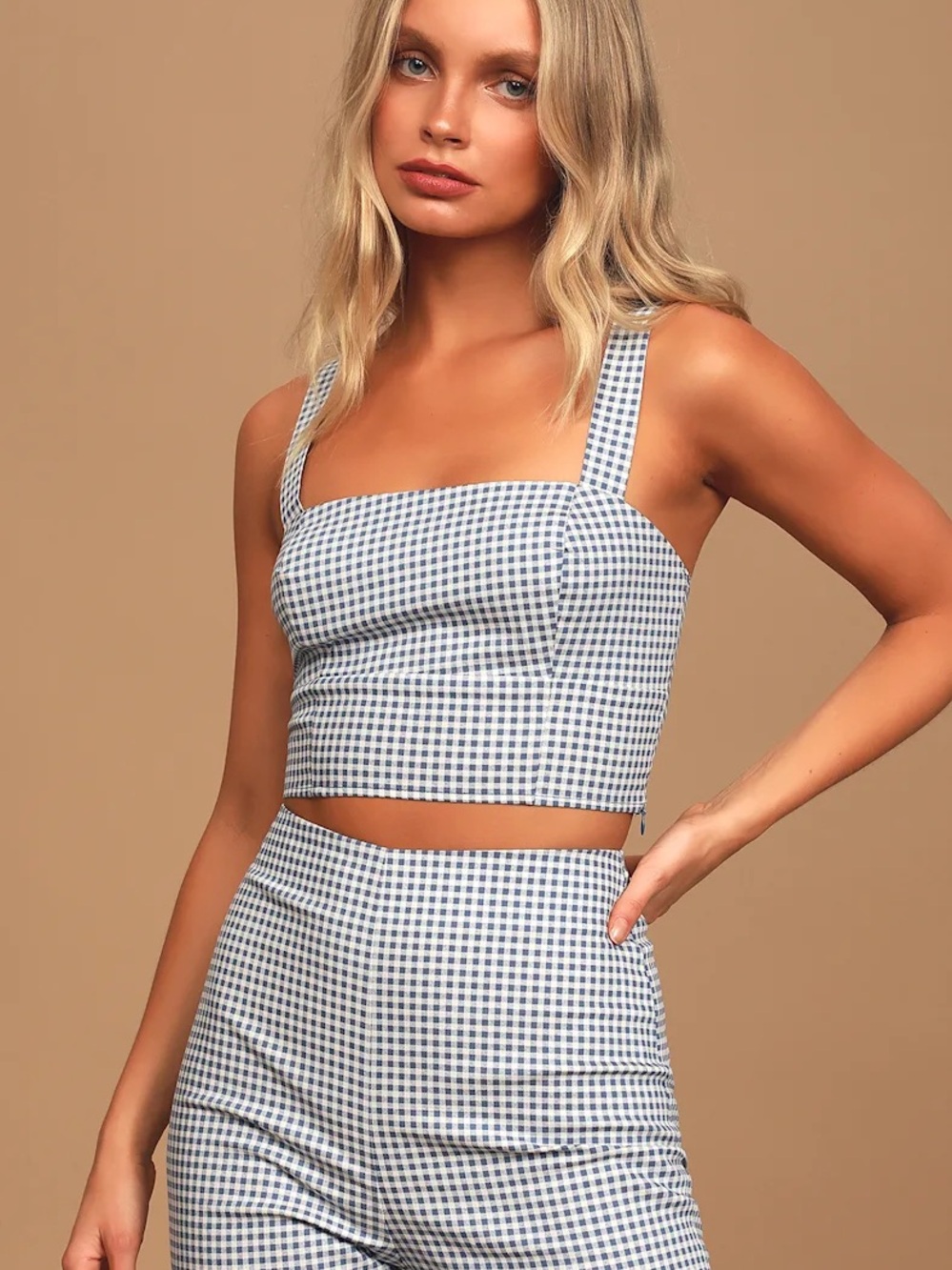 Lulus Gingham Crop Top